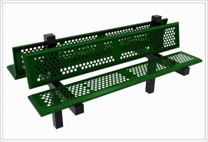 Sports Play Equipment 602-762 8 ft. Double Bench, Perforated