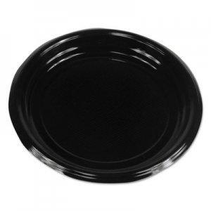 Boardwalk BWKPLTHIPS9BL 9 in. Hi Impact Plastic Dinnerware Plate, Black 
