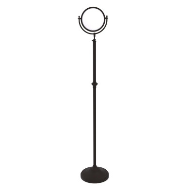 Allied Brass DMF-2-3X-ORB Adjustable Height Floor Standing Make-Up Mirror 8 in. Diameter with 3X Magnification, Oil Rubbed Bronze 