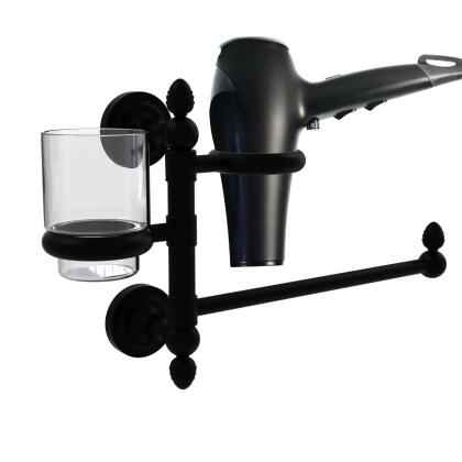 Allied Brass DT-GTBD-1-BKM Dottingham Collection Hair Dryer Holder & Organizer, Matte Black 