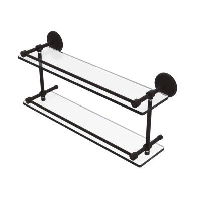 Allied Brass MC-2-22-GAL-ORB Monte Carlo 22 in. Double Glass Shelf with Gallery Rail, Oil Rubbed Bronze