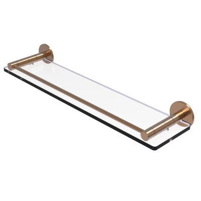 Allied Brass FR-1-22G-BBR Fresno Collection 22 in. Glass Shelf with Vanity Rail, Brushed Bronze 