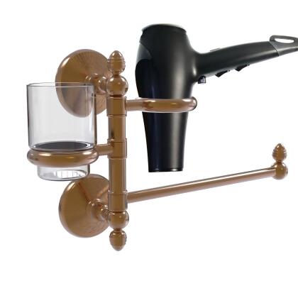 Allied Brass MC-GTBD-1-BBR Monte Carlo Collection Hair Dryer Holder & Organizer, Brushed Bronze 