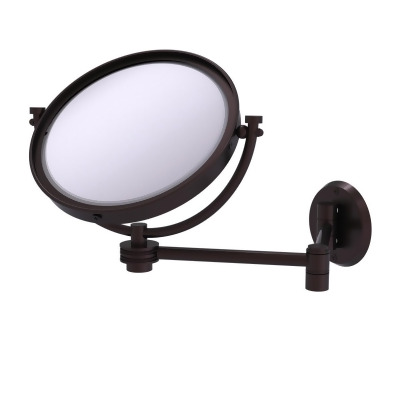Allied Brass WM-6D-5X-ABZ 8 in. Wall Mounted Extending Make-Up Mirror 5X Magnification with Dotted Accent, Antique Bronze 
