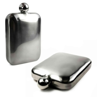 Tuff Luv E10-70 6 oz Round Hip Flask for Special Occasions, Stainless Steel 