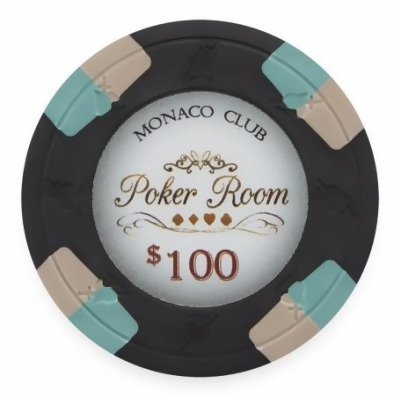 Brybelly Holdings CPMO-$100*25 13.5 g Monaco Club Poker Chip, Roll of 25 - Dollar 100 
