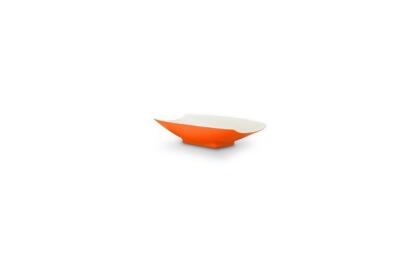 Bon Chef 53700-2ToneOrange 6 x 3.5 x 1.5 in. Melamine Curves Bowl with Orange Outside & White Inside, 4 oz 