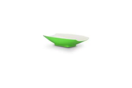 Bon Chef 53701-2ToneLime 8 x 4.75 x 2 in. Melamine Curves Bowl with Lime Outside & White Inside, 8 oz 