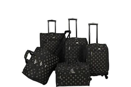 American Flyer Fleur de lis 5-Piece Spinner Luggage Set