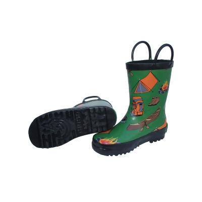 Foxfire FOX-600-37-10 Childrens Camping Rain Boot, Green - Size 10 
