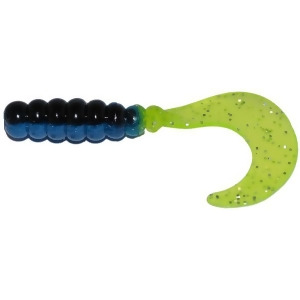 Big Bite Baits Fg205 2 in. Fat Grub, Black, Blue & Chartreuse - Pack of 10 - All