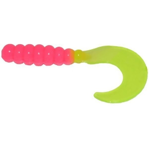 Big Bite Baits Fg220 2 in. Fat Grub, Bubblegum & Chartreuse - Pack of 10 - All