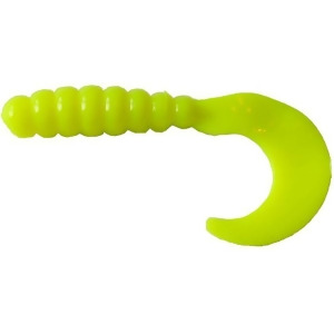 Big Bite Baits Fg244 2 in. Fat Grub, Opaque Chartreuse Glow - Pack of 10 - All