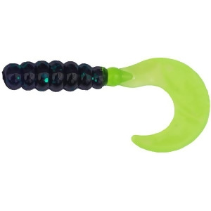 Big Bite Baits Fg237 2 in. Fat Grub, Junebug & Chartreuse - Pack of 10 - All
