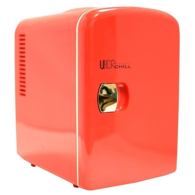 Uber Appliance UB-CH1-RED Chill 6 Can Retro Personal Mini Fridge for Bedroom, Office or Dorm - Red 