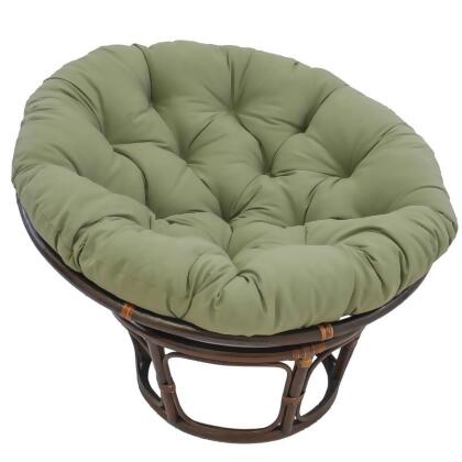 International Caravan 3312-TW-SG 42 in. Rattan Papasan Chair with Solid Twill Cushion, Sage 