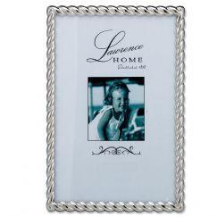 LawrenceFrames 710046 4 x 6 in. Rope Picture Frame, Silver 
