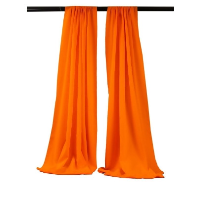 LA Linen BDpop96x58-Pk2-OrangeP48 Polyester Poplin Backdrop Drape, Orange - 96 x 58 in. - Pack of 2 