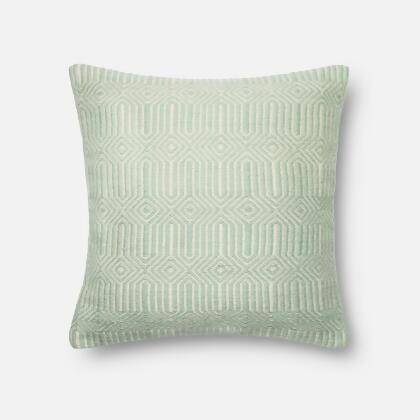 Loloi Rugs DSETP0339AQIVPIL3 22 x 22 in. Decorative Down Filled Pillow with Cover, Aqua & Ivory 