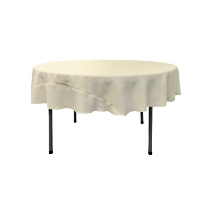 LA Linen TCpop72R-IvoryP25 Polyester Poplin Tablecloth, Ivory - 72 in. Round 
