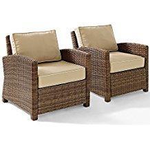 Crosley KO70026WB-SA Bradenton 2 Piece Outdoor Wicker Seating Set, Sand 