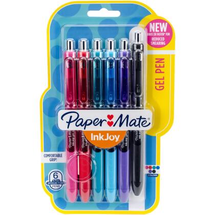 Paper Mate InkJoy 0.7mm Medium Point Gel Pens, 6 count