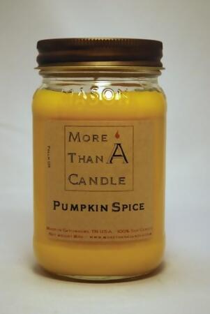More Than A Candle PPS16M 16 oz Mason Jar Soy Candle, Pumpkin Spice