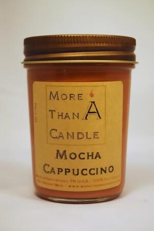 More Than A Candle MCP8J 8 oz Jelly Jar Soy Candle, Mocha Cappuccino