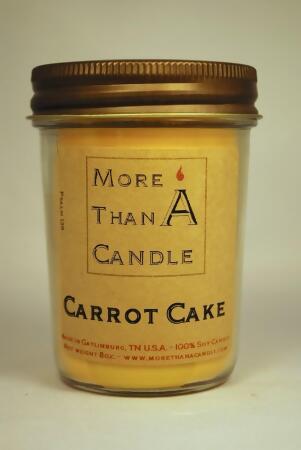 More Than A Candle CRC8J 8 oz Jelly Jar Soy Candle, Carrot Cake
