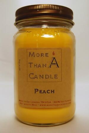More Than A Candle PCH16M 16 oz Mason Jar Soy Candle, Peach