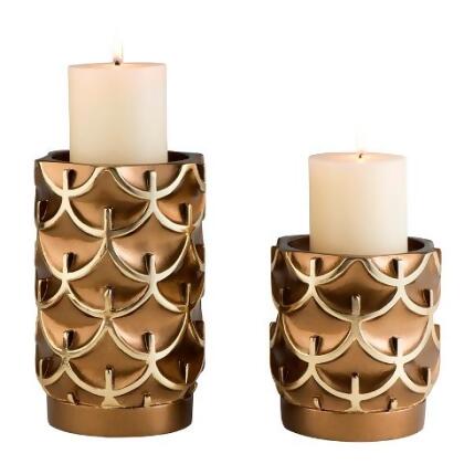 Ore International K-4273C 5.5, 8 in. Mystic Owl Candleholders, Gold - Set of 2 