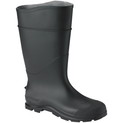 Servus 617-18822-BLM-130 16 in. Knee Rubber Boot Plain Toe with Angle Cleaning, Black 