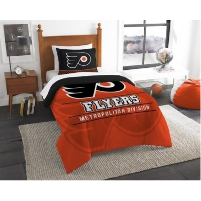 The Northwest 1NHL862010017RET NHL 86201 Flyers Draft Comforter Set, Twin 