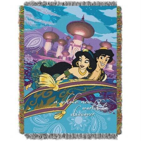 Northwest 1DAL-05100-0001-RET Disney Aladin A Whole New World Woven Tapestry Throw Blanket, 48 x 60 in.