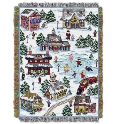 Northwest 1GEN-05100-0004-RET Snowy Village Woven Tapestry Throw, 48 x 60 in. 