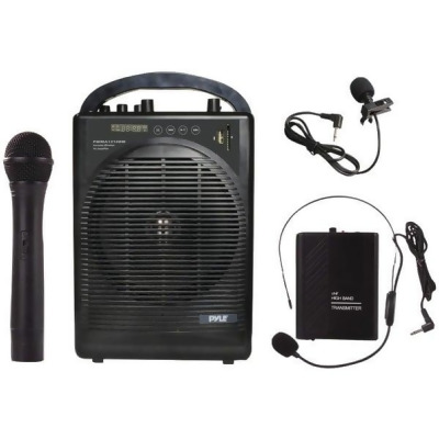Pyle Pro PWMA1216BM Portable amp & Microphone System with Bluetooth, Black 