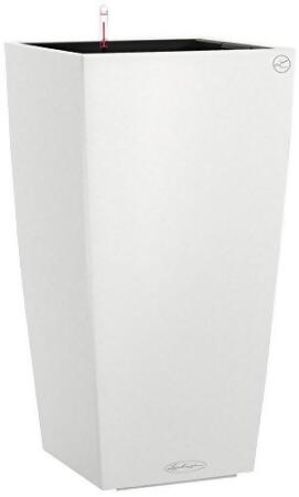 Lechuza 13130 Cubico Color-30 Flower Pot with Filling Stones, White 