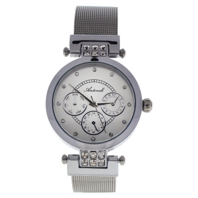 Antoneli W-WAT-1434 Silver Stainless Steel Mesh Bracelet Watch for Women, AL0704-09 