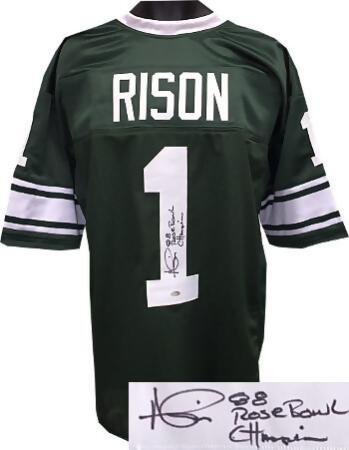 Athlon CTBL-018749 Andre Rison Signed Green TB Custom Stitched Jersey - 88 Rose Bowl Champion, Extra Large 