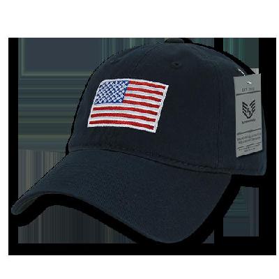 Rapid Dominance A03-USA-NVY Relaxed Graphic Cap - Original USA Flag, Navy 