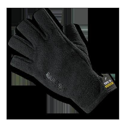 Rapid Dominance T47-PL-BLK-01 Polar Fleece Half Finger Gloves, Black - Small 