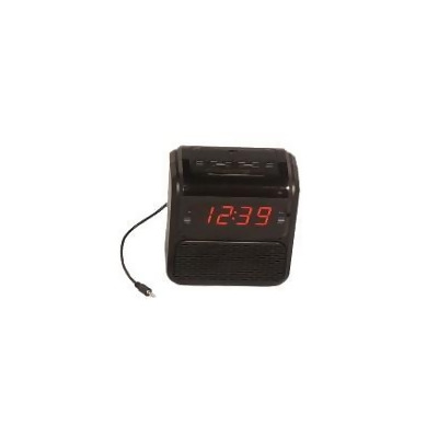 Sonnet R-1617 0.9 in. Single Day Alarm LED Clock Radio with Aux in Cord, Black 