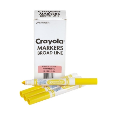 Crayola 1587161 Ultra-Clean Washable Bulk Markers, Yellow - Pack of 12 
