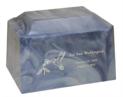 Taylor Urns 460BL Cultured Marble Cremation Vail Adult Urn, Sky Blue 