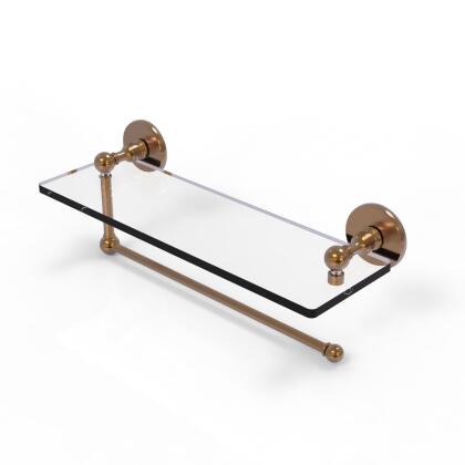 Allied Brass P1000-1PT-16-BBR Prestige Skyline Collection Paper Towel Holder with 16 in. Glass Shelf, Brushed Bronze 