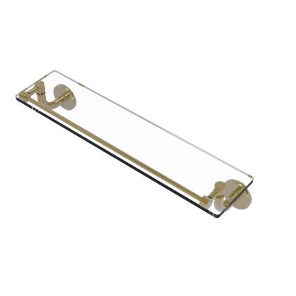 Allied Brass RM-1-22-GAL-UNL Remi Collection 22 in. Glass Vanity Shelf with Gallery Rail, Unlacquered Brass 