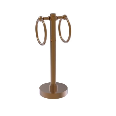 Allied Brass SB-83-BBR South Beach Collection Vanity Top 2 Towel Ring Guest Towel Holder, Brushed Bronze 