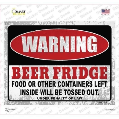 Smart Blonde P-4210s Warning Beer Fridge Novelty Rectangle Sticker Decal 