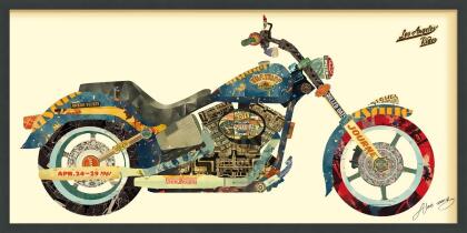 Empire Art Direct &apos;Los Angeles Rider&apos; Alex Zeng&apos;s dimensional collage&#44;under glass & a black shadow box frame 
