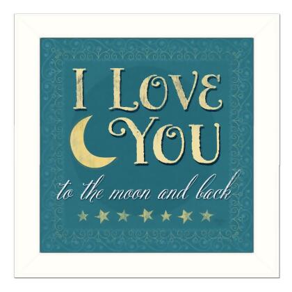 HomeRoots 405460 14 x 14 x 1 in. I Love You 2 White Framed Print Wall Art